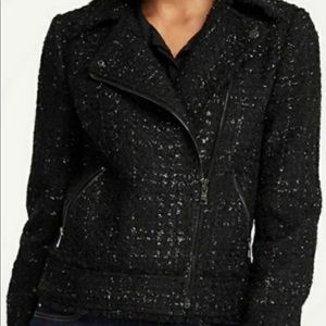 Ann Taylor black Moto tweed jacket